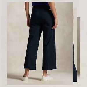Ralph Lauren Twill Wide-Leg Cropped Pant